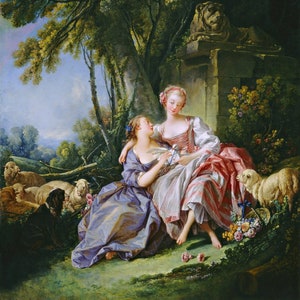 La peinture de lettre d'amour par François Boucher Reproduction image 1