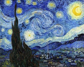 Roostery Pillow Sham 100% Cotton Sateen 30in x 24in Flange Sham Starry Night Van Gogh Painting Star Sky Fine Art Famous Print Roostery Pillow Sham 100% Cotton Sateen 30in x 24in Flange Sham Starry Night Van Gogh Painting Star Sky Fine Art Famous Print