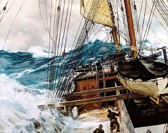 The Rising Wind Painting by Montague Dawson Reproduction
