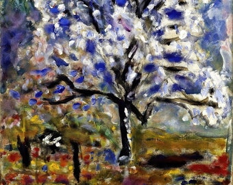 Almond Tree Blossom Painting by Pierre Bonnard Reproduction