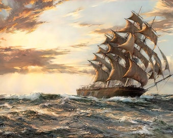 The Clipper Ship Cutty Sark Painting by Montague Dawson Reproduction