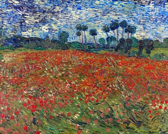 Red Poppies Field Van-Go Paint-By-Number Kit