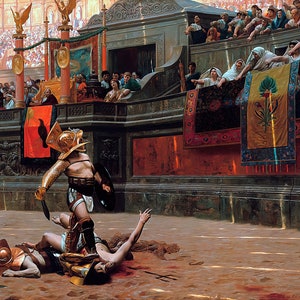 Pollice Verso "Turned Thumb" Painting by Jean-Leon Gerome Art Reproduction