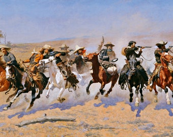 DecorArts A Dash for the Timber Frederic Remington Classic Art Reproductions. 
