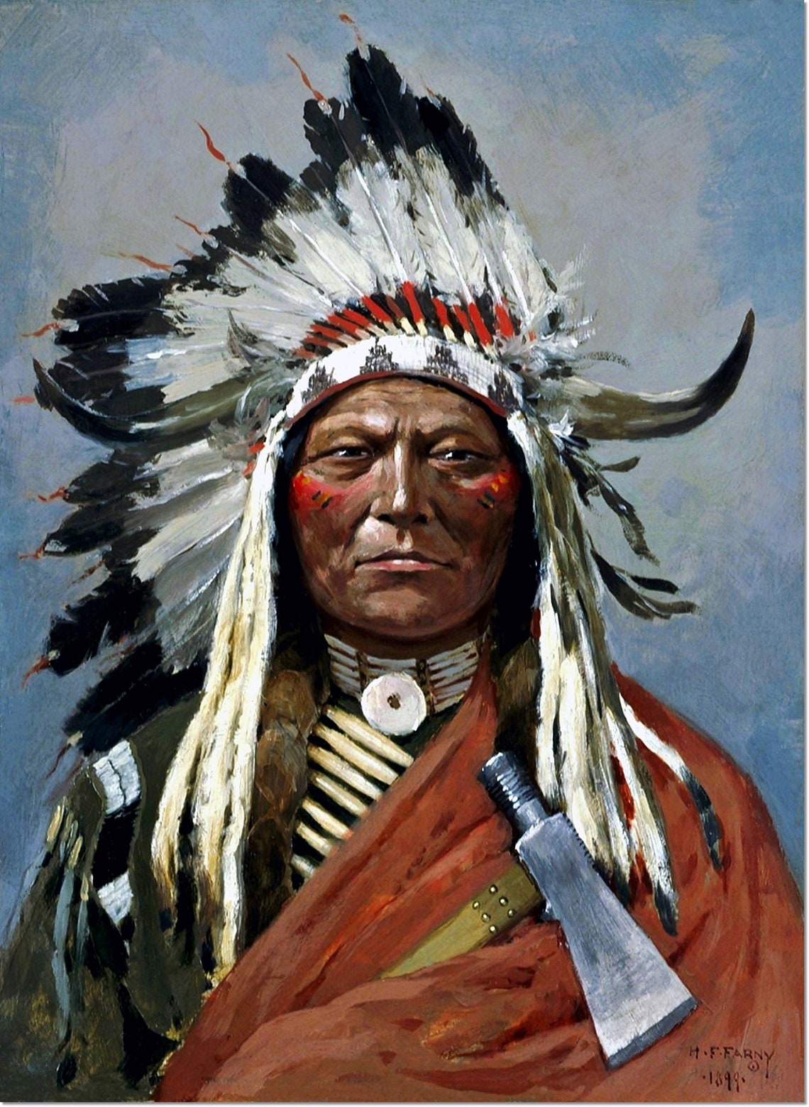 Stretched Canvas Sitting Bull Painting by Henry Francois Etsy