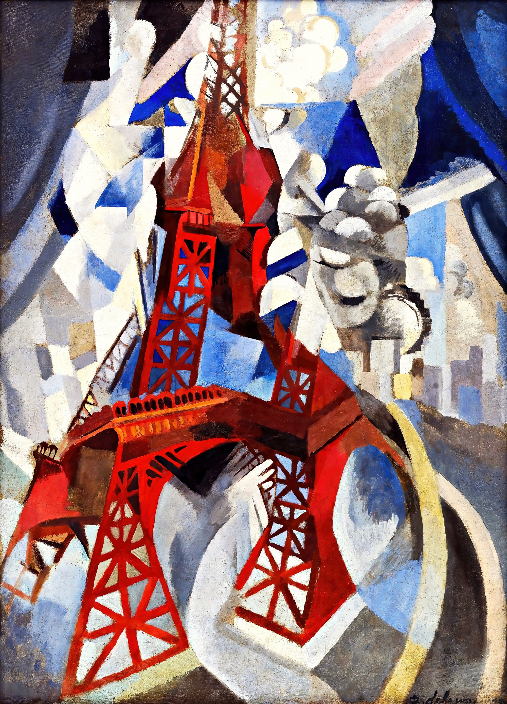 Rode eiffeltoren schilderij door robert delaunay reproductie etsy 
