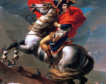 Napoleon Crossing The Alps Painting by Jacques Louis David Art Reproduction