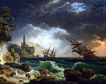 A Shipwreck in Stormy Seas Painting by Claude Joseph Vernet Art