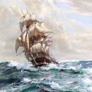 The Marco Polo Painting by Montague Dawson Reproduction image 1