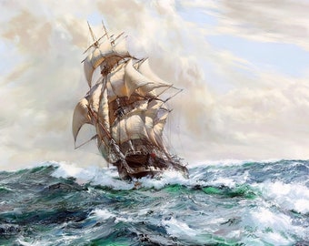 The Marco Polo Painting by Montague Dawson Reproduction