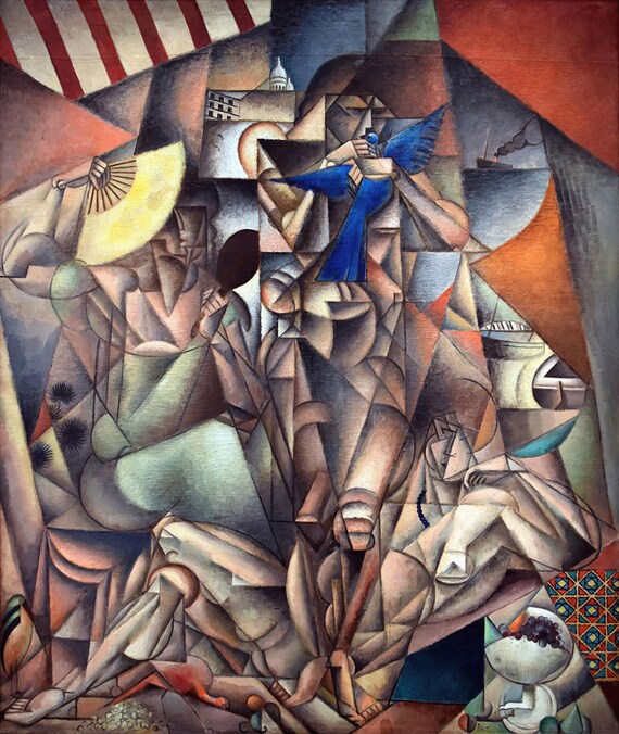 ジャン・メッツィンガー作「青い鳥」複製画 - Etsy 日本