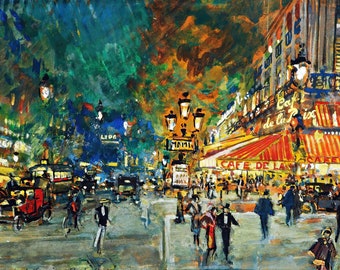 Place de 'Opera Cafe de la Paix, París Pintura de Konstantin Korovin Reproducción