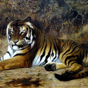 Tiger Painting by Jean-Leon Gerome Art Print Reproduction
