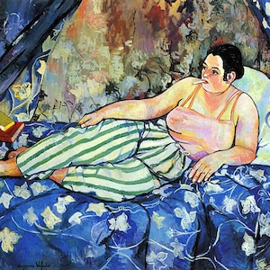 The Blue Room Painting by Suzanne Valadon Reproduction