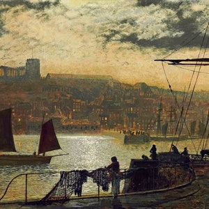 &#39;Whitby Abtei und Kirche Gemälde von John Atkinson Grimshaw Reproduktion