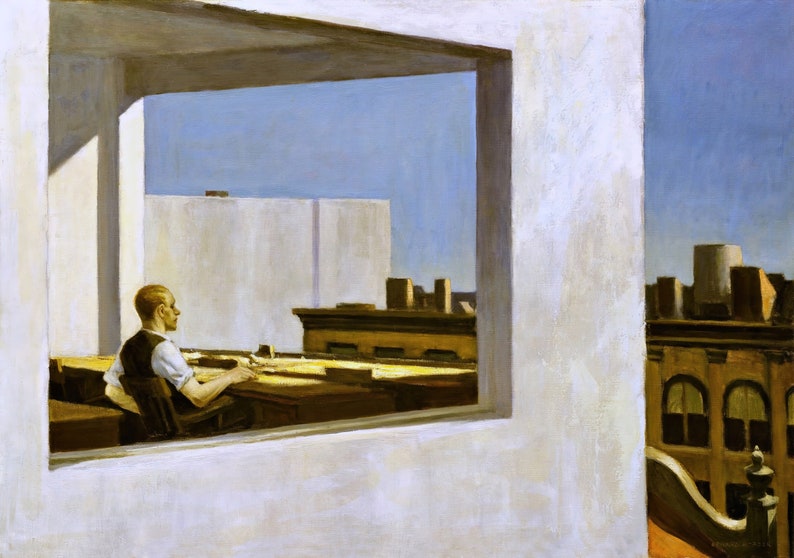 Office in a Small City Painting by Edward Hopper Art Reproduction image 1