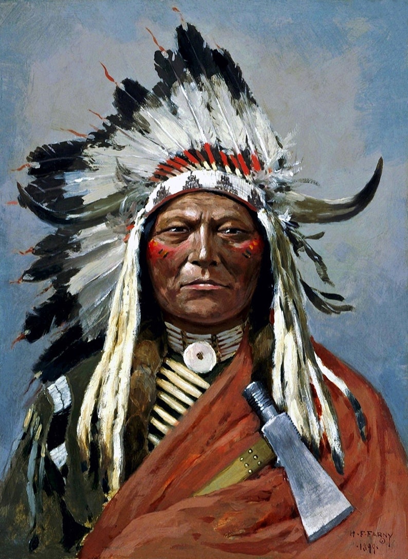 Sitting Bull Painting by Henry Francois Farny Reproduction Etsy