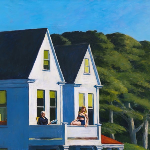 Second Story Sunlight Painting by Edward Hopper Art Reproduction