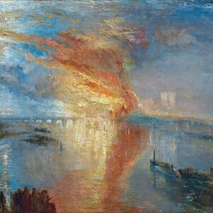 The Burning of the Houses of Parliament Painting by Joseph Mallord William Turner Reproduction