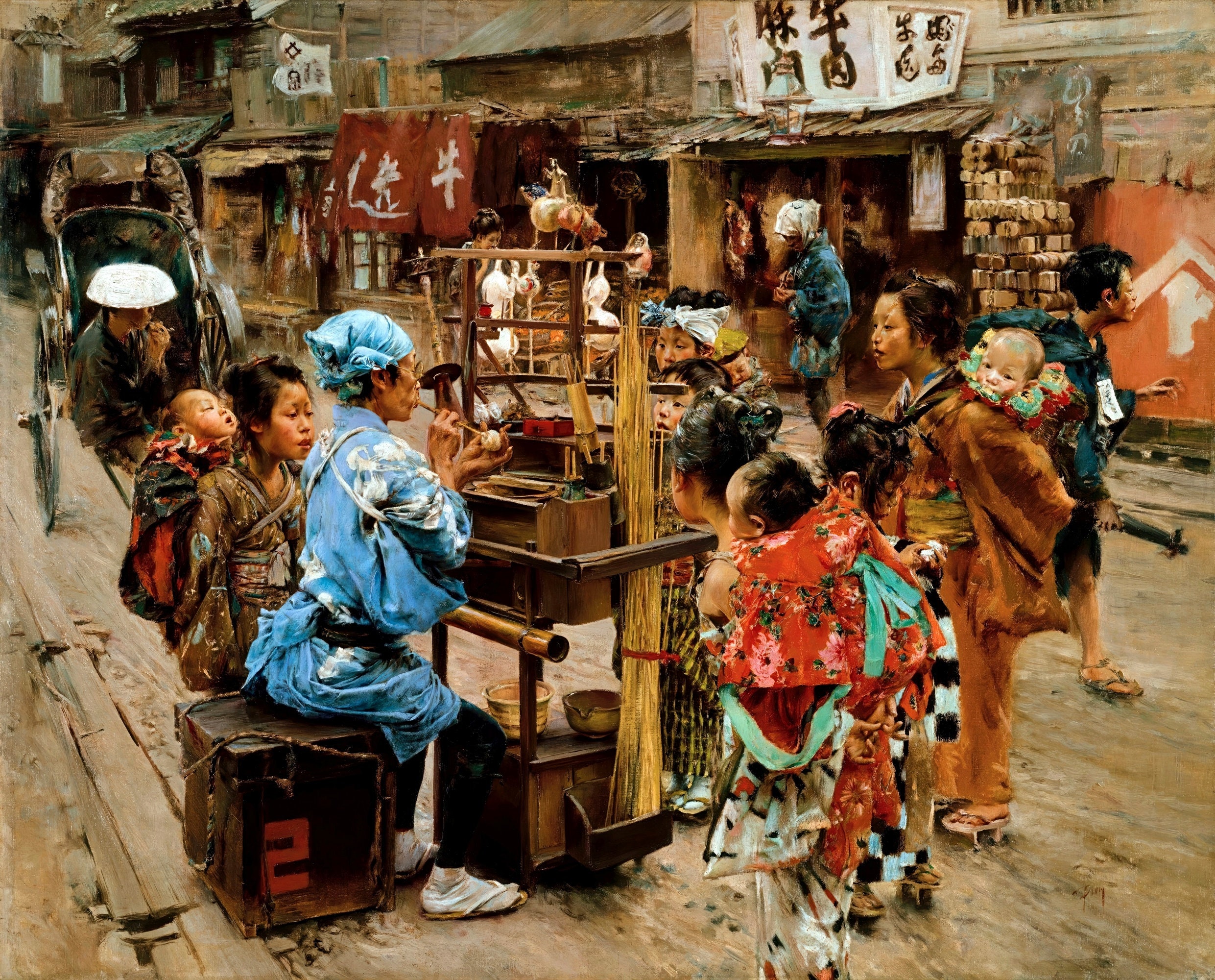Stretched Canvas - The Ameya Painting by Robert Frederick Blum - Figures Reproduction Giclee