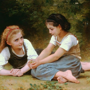 Zbieracze orzechów Obraz Williama-Adolphe'a Bouguereau Reprodukcja artystyczna