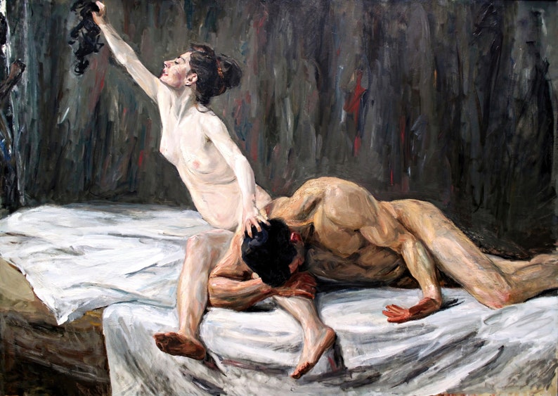 Samson and Delilah Painting by Max Liebermann Reproduction