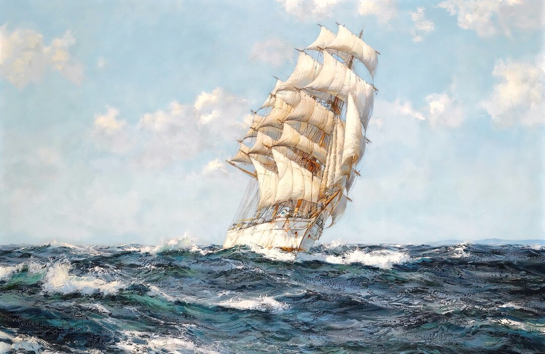 Fair Wind, Dumbarton Rock Painting by Montague Dawson Reproduction - Etsy