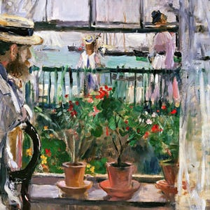 Eugene Manet on Isle of Wight Painting by Berthe Morisot Reproduction