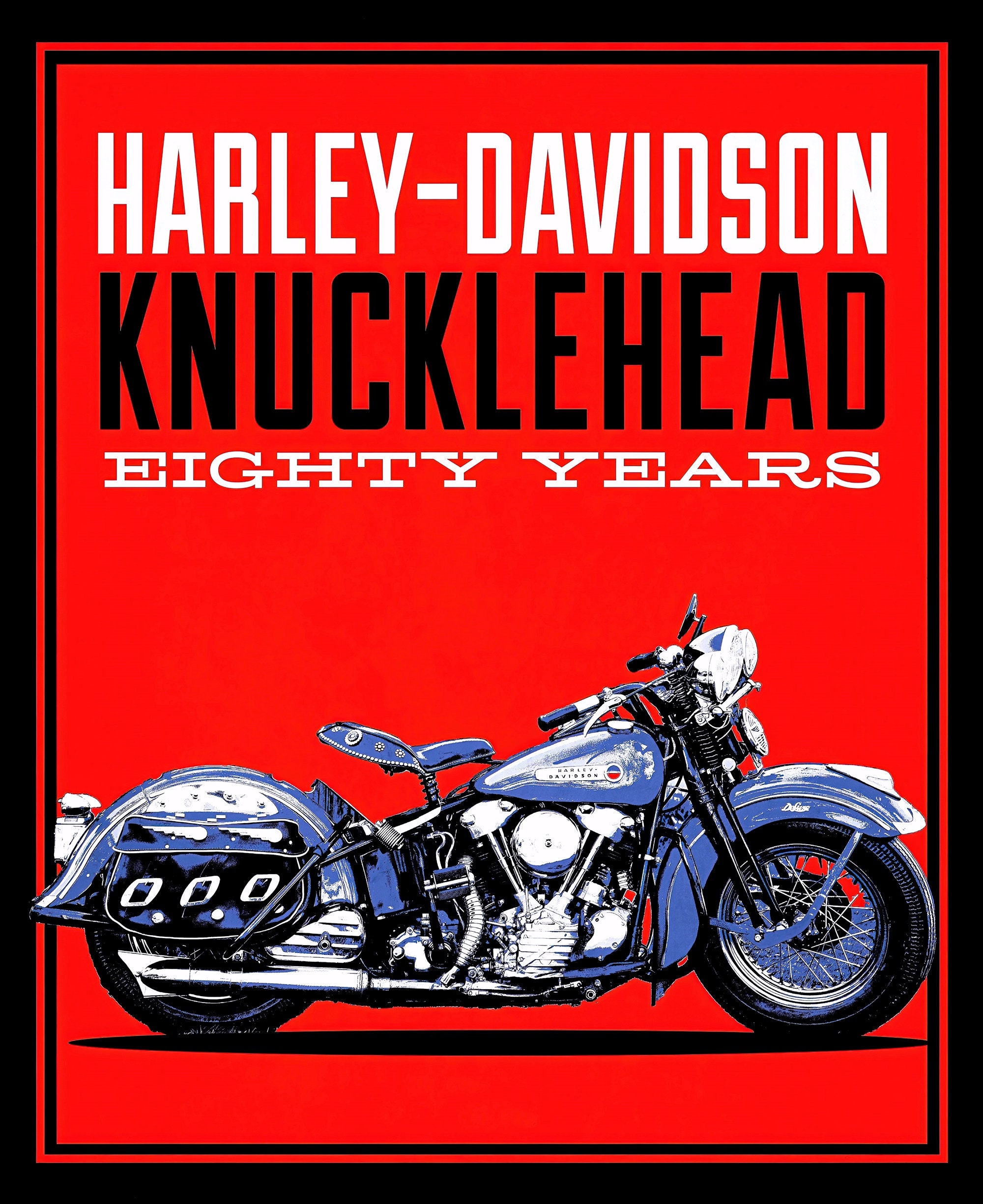 Harley Davidson Knucklehead Motorcycle American Brand Poster Etsy