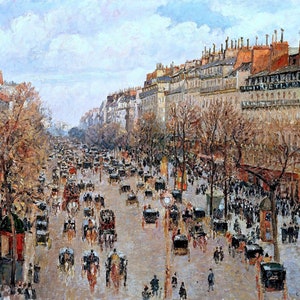 Boulevard Montmartre in Paris Painting by Camille Pissaro Reproduction