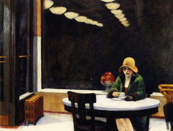Automat malarstwo Edward Hopper art reprodukcji | Etsy