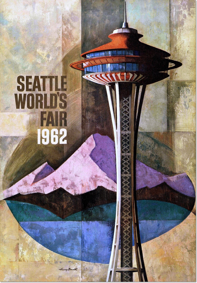 Stretched Canvas Fair Poster - Seattle World's Fair, 1962 - Art Reproduction Giclee