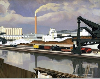 Lienzo estirado - Pintura de paisaje americano de Charles Sheeler - Modernismo Reproducción Giclee