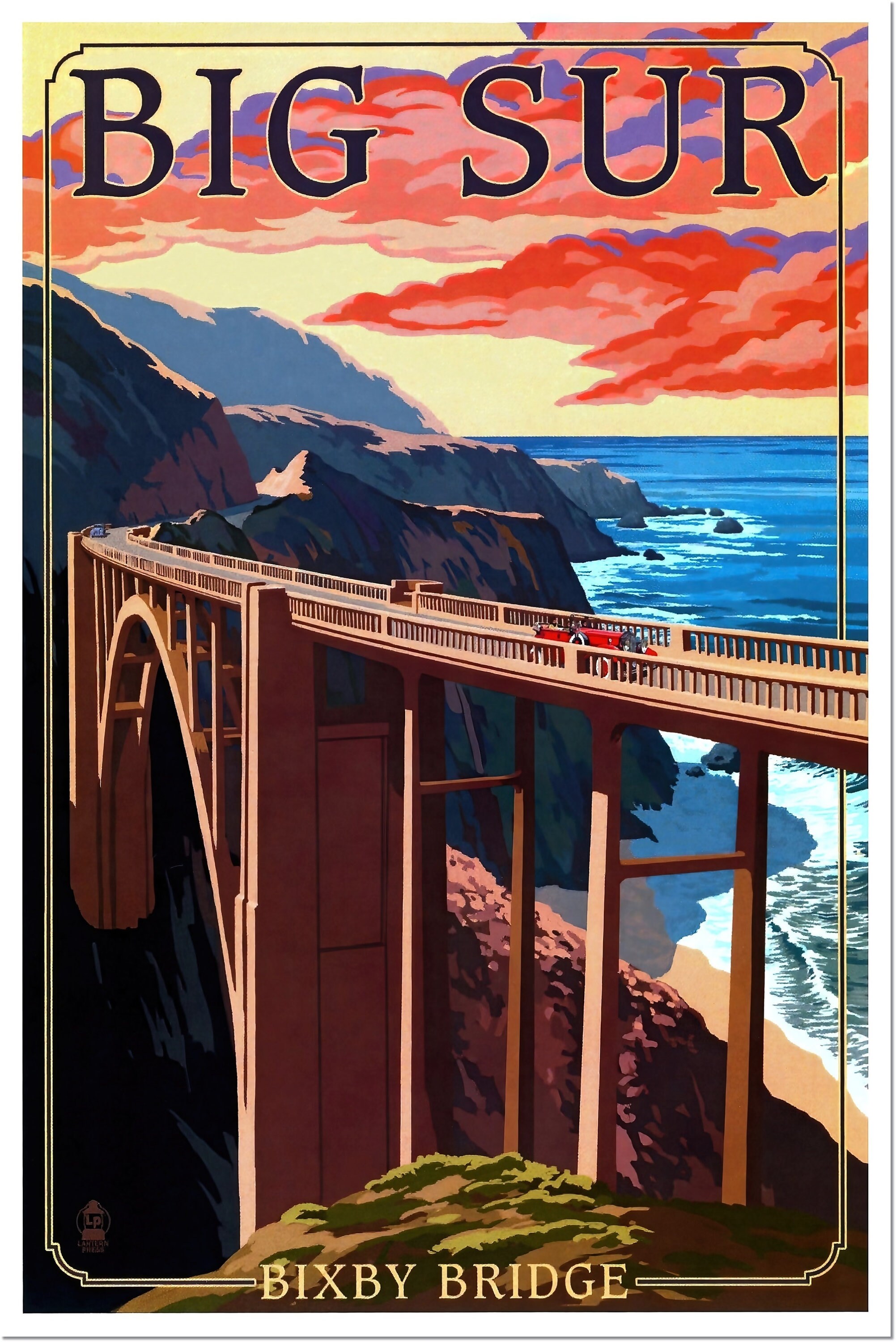 Bixby Christmas Drawing 2022 Bixby Bridge Big Sur Coast Monterey California Vintage Travel | Etsy  Singapore