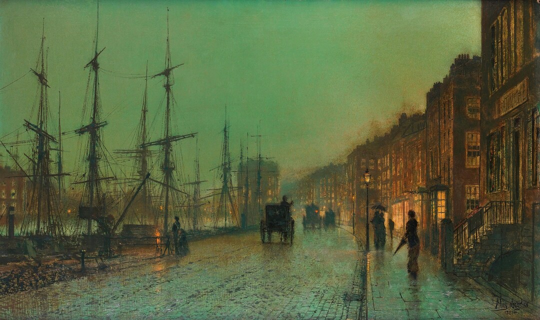 Die Docks Von Glasgow Bei Dammerung John Atkinson Grimshaw