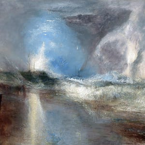 Rockets and Blue Lights Steamboats Painting by Joseph Mallord William Turner Reproduction