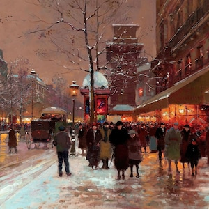 Porte Saint Denis Painting by Edouard Leon Cortes Reproduction