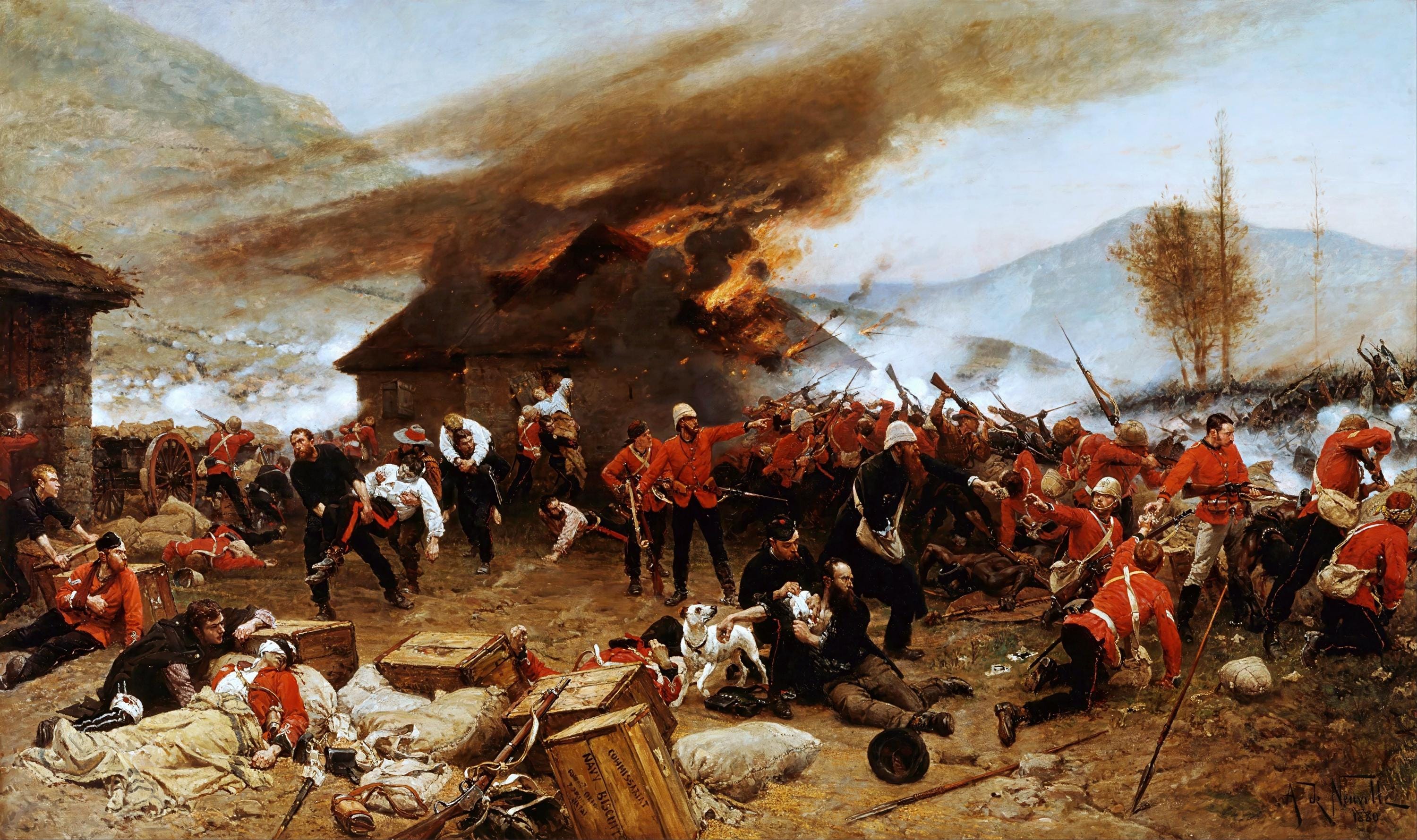 The Defence of Rorke's Drift Painting by Alphonse de Neuville Art Reproduction