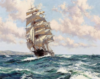Land Ho! The Clipper Ship North America Painting by Montague Dawson Reproduction