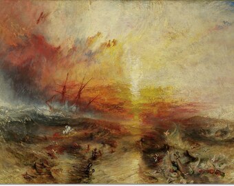 Lienzo estirado - El barco de esclavos Pintura de Joseph Mallord William Turner - Reproducción de arte Giclee