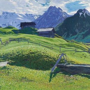 Swiss Alps Herbststimmung Painting by Waldemar Fink Art Reproduction