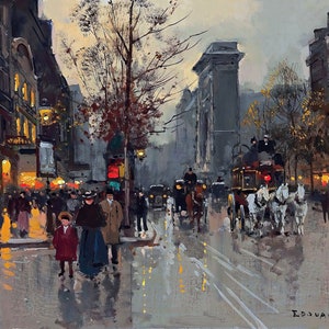 La Porte Saint-Denis Paris Painting by Edouard Leon Cortes Reproduction