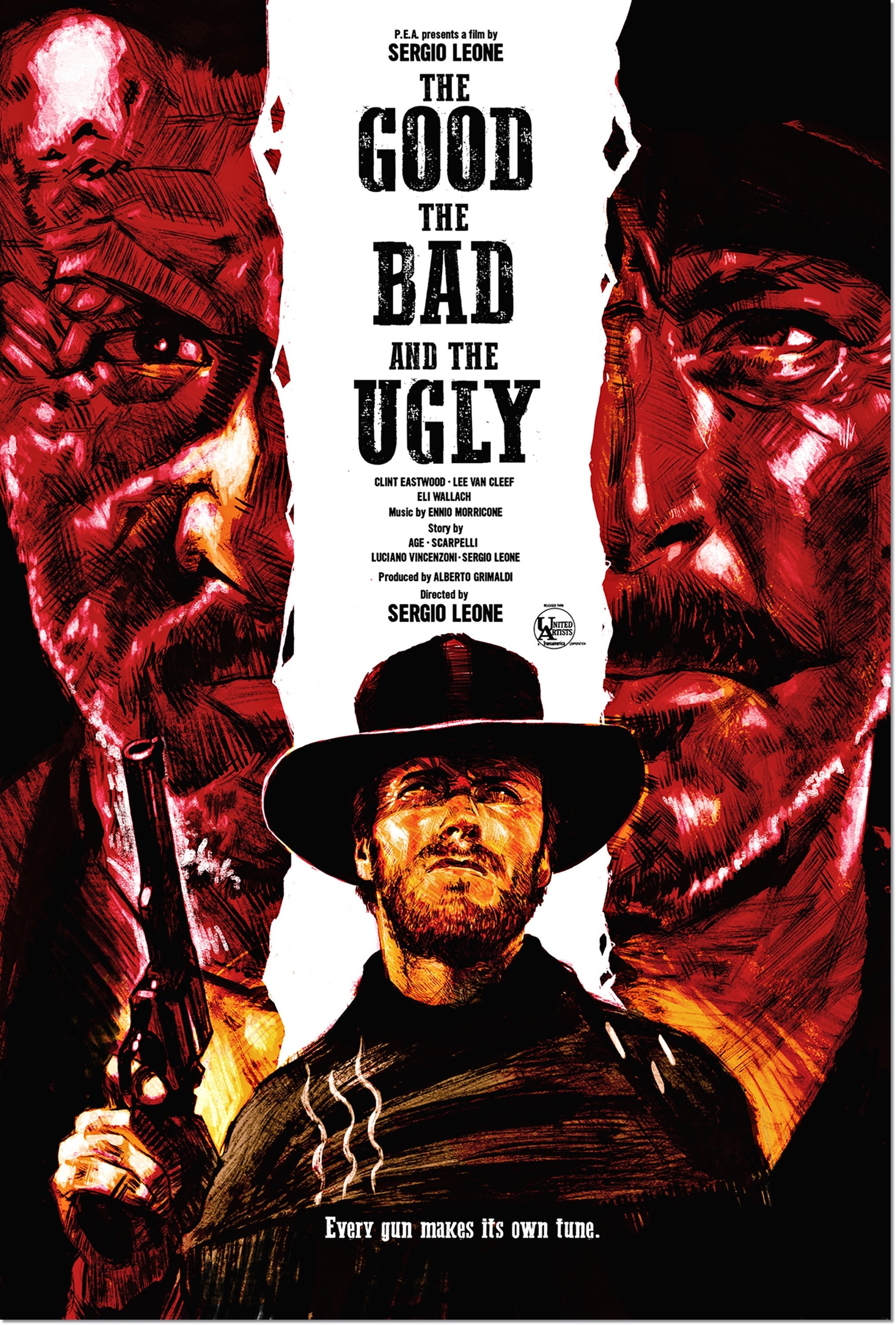 The Good The Bad And The Ugly Clint Eastwood Movie Poster Etsy 