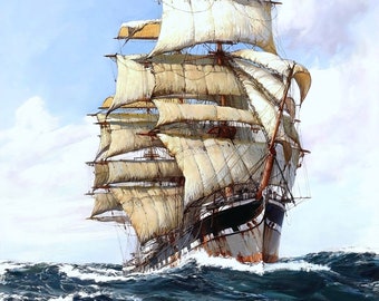 The Lofty Clipper, Clan Macfarlane Pintura de Montague Dawson Reproducción