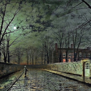 Pittura al chiaro di luna d&#39;argento di John Atkinson Grimshaw Riproduzione