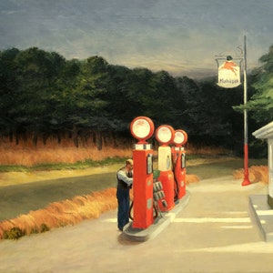 Gas Painting by Edward Hopper Art Reproduction