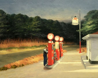 Gas Painting by Edward Hopper Art Reproduction