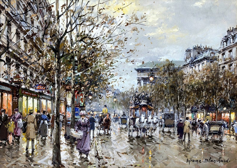 Boulevard de la Madeleine Peinture par Antoine Blanchard Art image 0