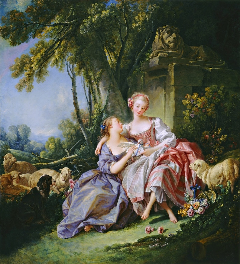 La peinture de lettre d'amour par François Boucher Reproduction image 1