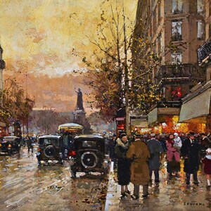 The Republic Square, Paris Painting by Edouard Leon Cortes Reproduction